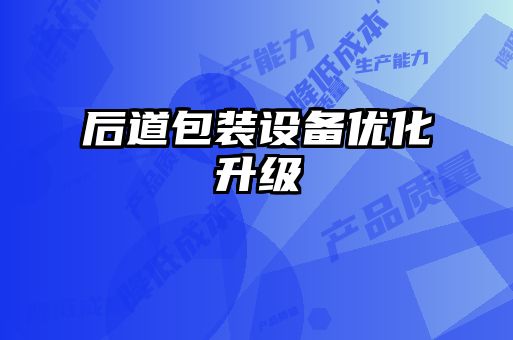 后道包裝設備優化升級