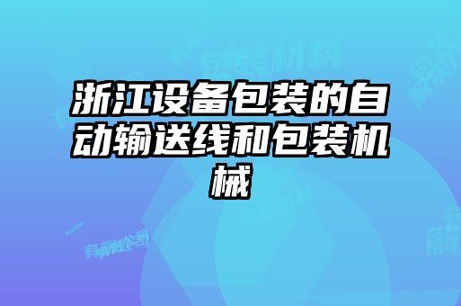 浙江設備包裝的自動輸送線和包裝機械