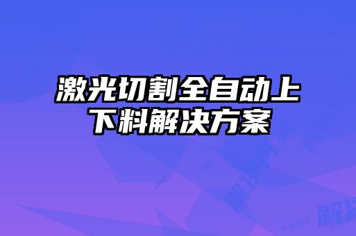 激光切割全自動上下料解決方案