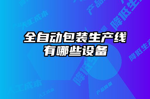 全自動包裝生產(chǎn)線有哪些設(shè)備