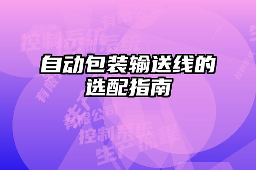 自動包裝輸送線的選配指南