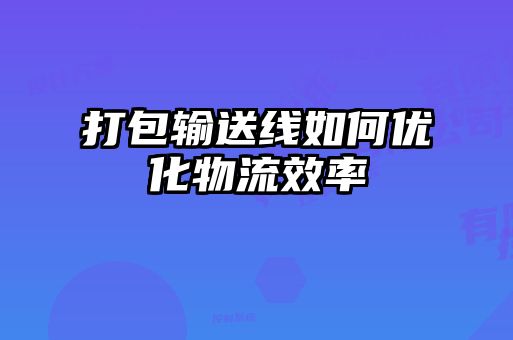 打包輸送線如何優化物流效率