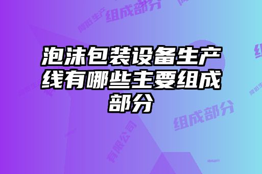 泡沫包裝設備生產線有哪些主要組成部分