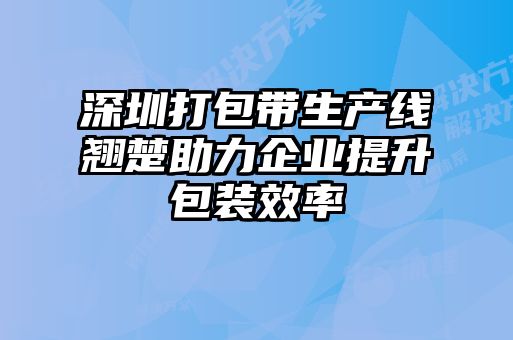 深圳打包帶生產線翹楚助力企業提升包裝效率