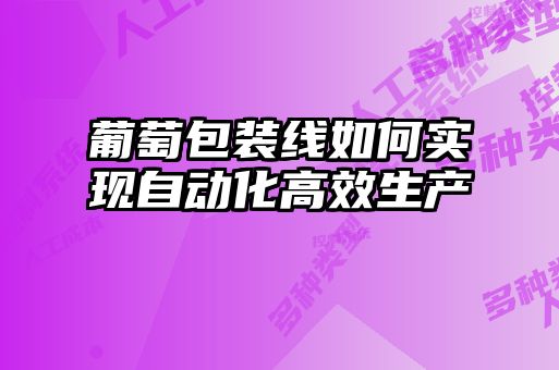葡萄包裝線如何實現自動化高效生產