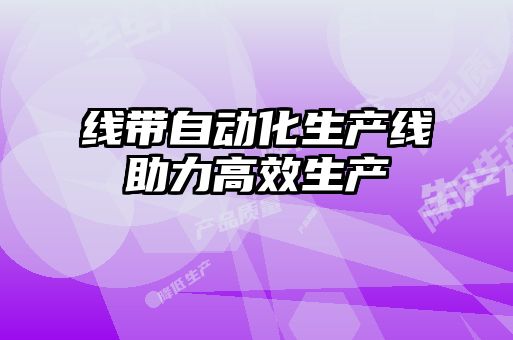 線帶自動化生產線助力高效生產