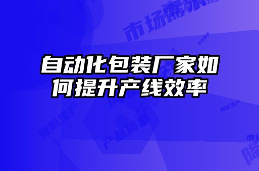 自動化包裝廠家如何提升產線效率