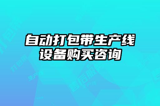 自動打包帶生產線設備購買咨詢