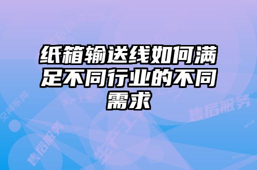 紙箱輸送線如何滿足不同行業的不同需求