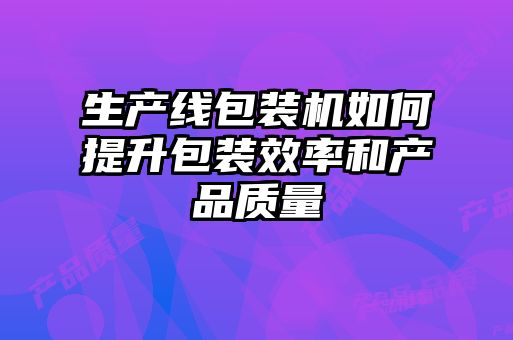 生產線包裝機如何提升包裝效率和產品質量