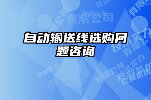 自動輸送線選購問題咨詢