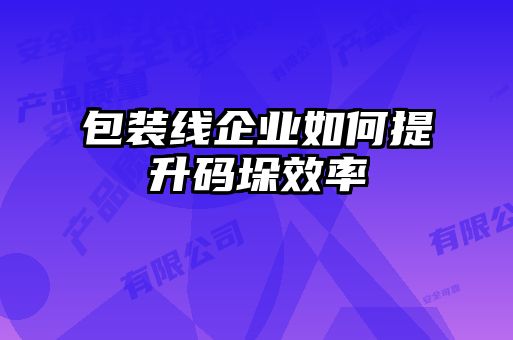 包裝線(xiàn)企業(yè)如何提升碼垛效率