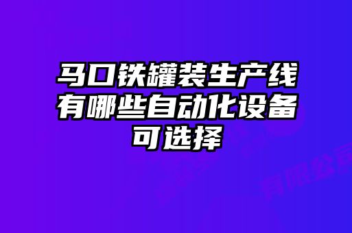 馬口鐵罐裝生產線有哪些自動化設備可選擇