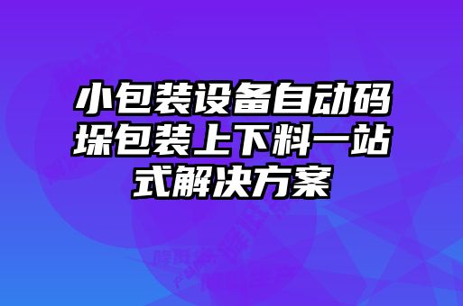 小包裝設(shè)備自動(dòng)碼垛包裝上下料一站式解決方案