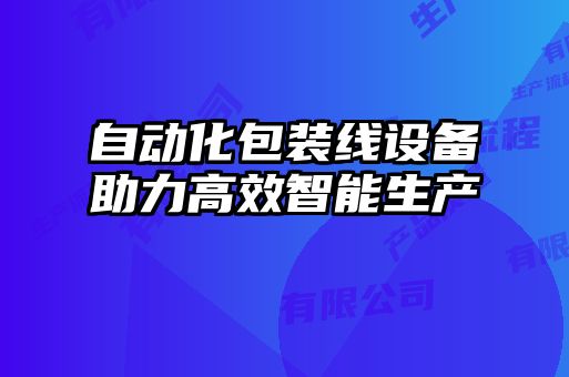 自動化包裝線設備助力高效智能生產