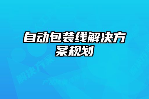 自動包裝線解決方案規劃