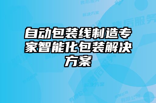 自動包裝線制造專家智能化包裝解決方案