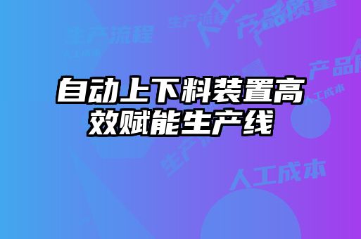 自動(dòng)上下料裝置高效賦能生產(chǎn)線