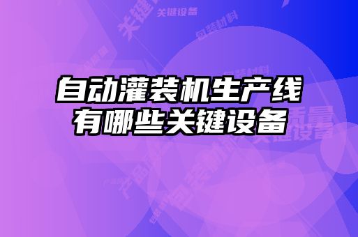 自動灌裝機生產線有哪些關鍵設備